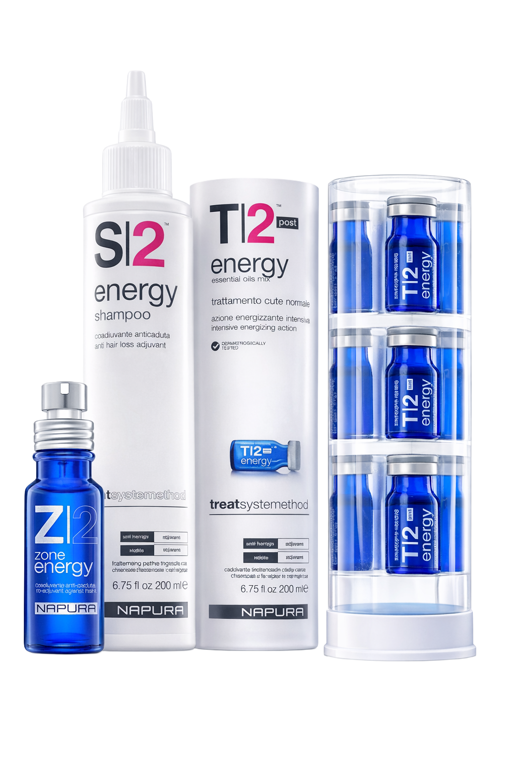 Pack anti-chute de cheveux NAPURA (traitement / shampooing / ampoules)